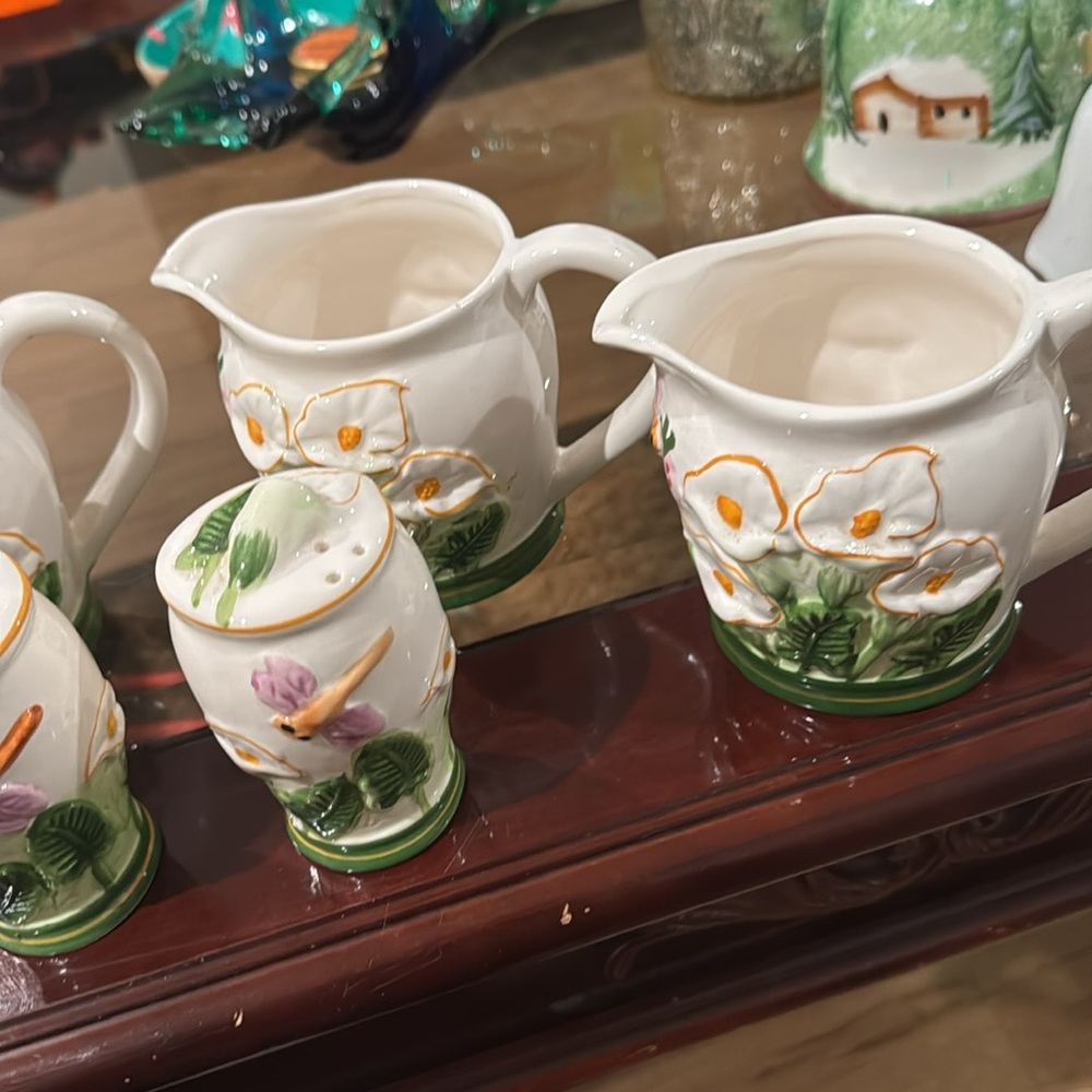 Vintage set of 4 serving mugs for your salad dressing with salt + pepper - Picture 4 of 5